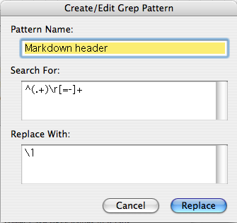 Markdown header pattern