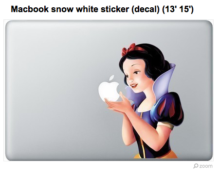 snow white apple mac decal. variations on Snow White