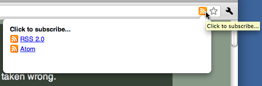 Chrome RSS menu