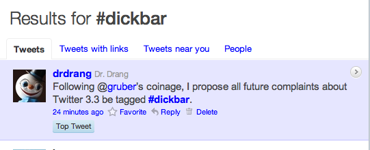 #dickbar origin as Top Tweet