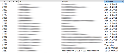 Marker in Sent email folder