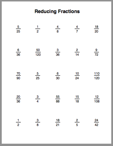 Fraction practice sheet