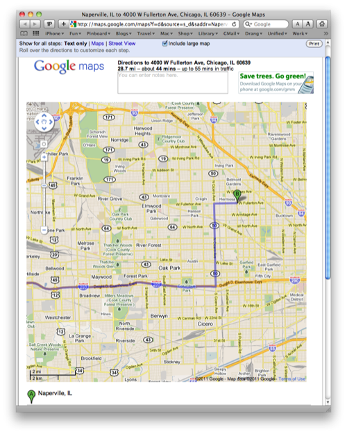 Google Maps print view
