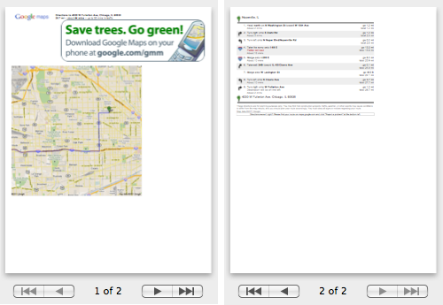 Google Map print preview