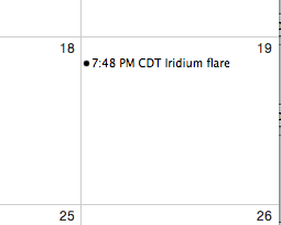 iCal event with time zone showing