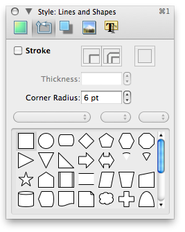 OmniGraffle Line and Shape Inspector panel