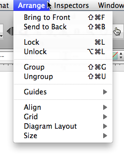 Original OmniGraffle Arrange menu