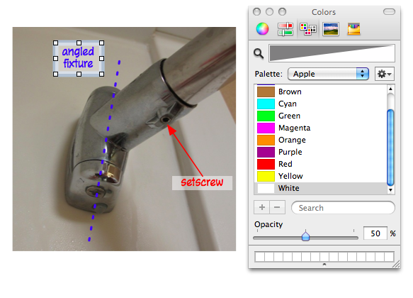 OmniGraffle text background color control