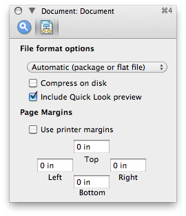 OmniGraffle margin settings