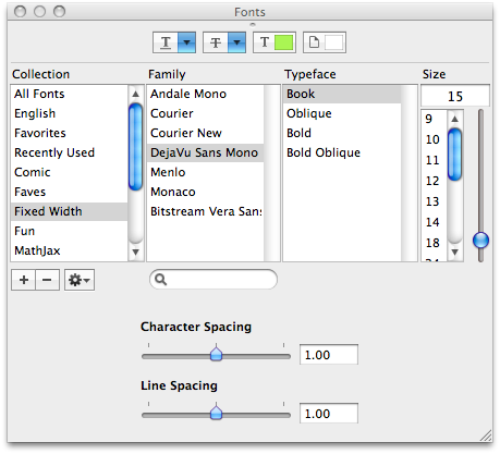 Terminal font picker