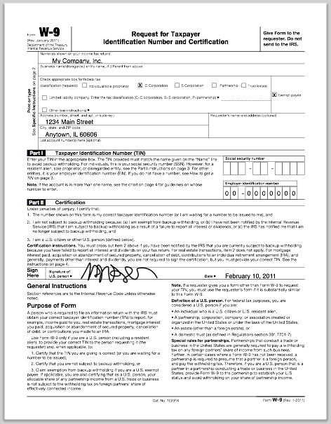 W-9 form